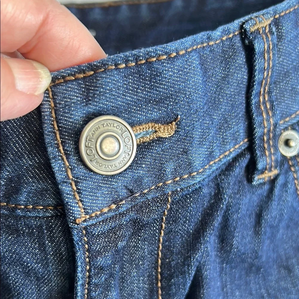 LOFT Blue Jean Shorts with Cuffed Hems